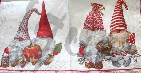 Servietten: Serviette friendly tomte (1198) 2Stk. – Neu (gemäss Beschreibung) aus Schlatt TG von kreativ-atelier