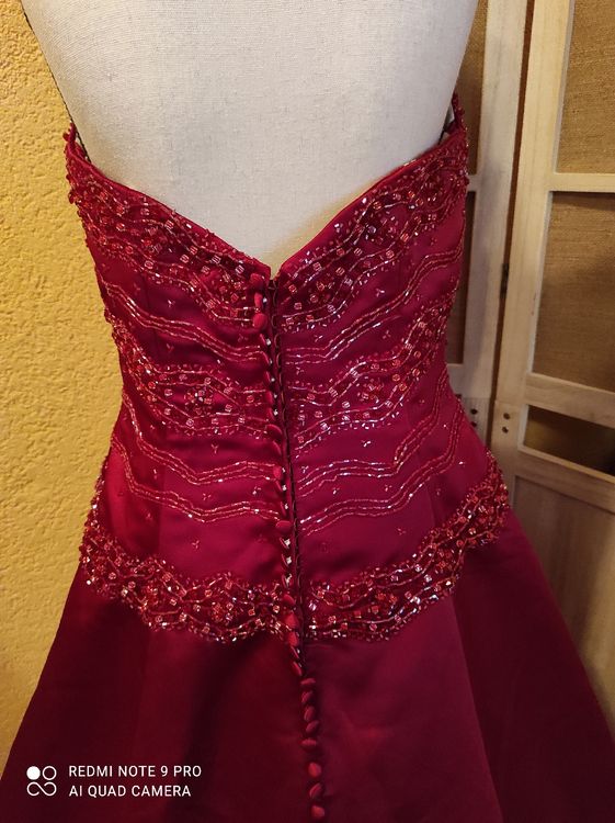 Vestiti: Brautkleid/ Nebenbrautkleid/ Ballkeid S Gr.38 bordeauxrot🕊️ – Usato da Steinerberg venduto da Minka10 3