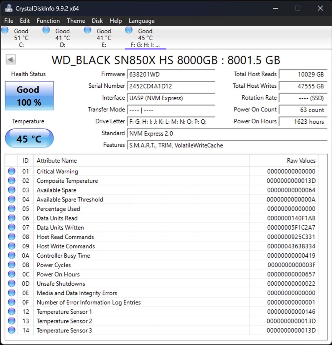 Western Digital Harddisks: WD Black SN850X 8 TB M.2 SSD – Gebraucht aus Zürich von jankais3r 2