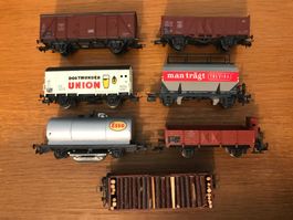 7x DB Güterwagen