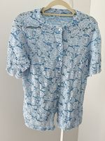 Vintage Spitzenbluse blau