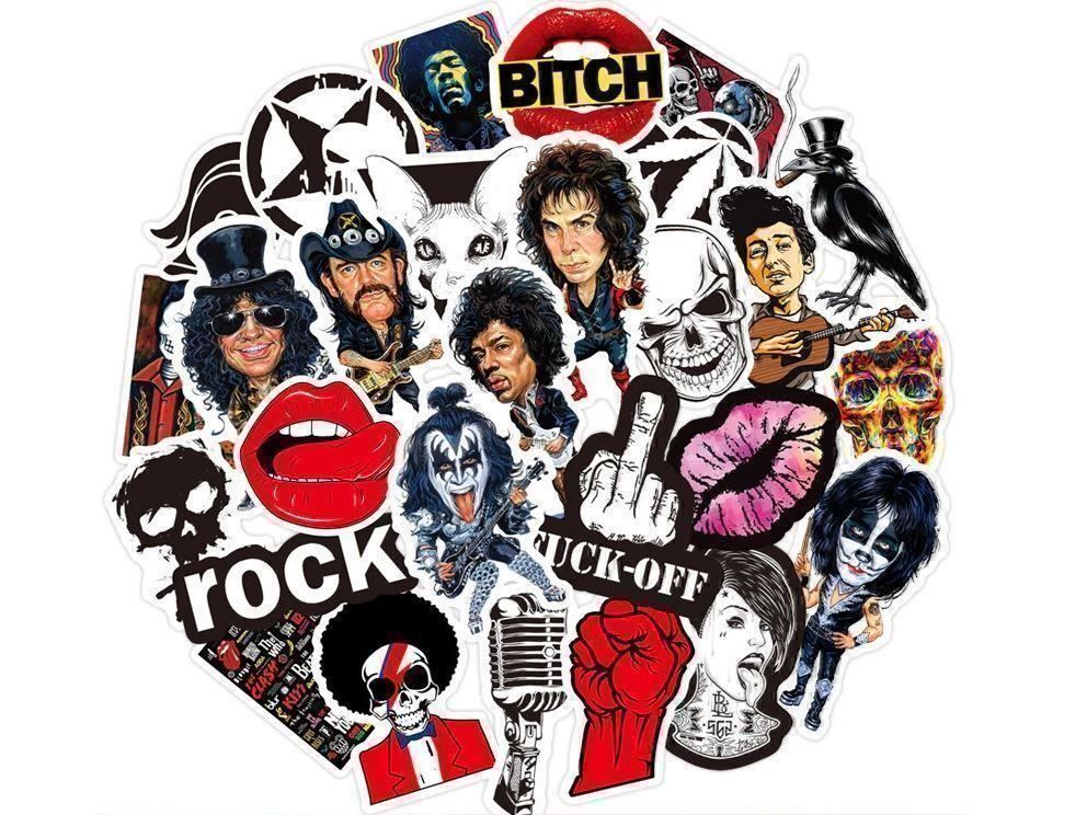 Sticker: 100 ROCK STICKER - AUFKLEBER -WASSERFEST – Nuovo e nell'imballaggio originale da Kriens venduto da swissgadget