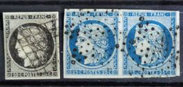 FRANCE 1849-50: 20 c, 25 c paire, O