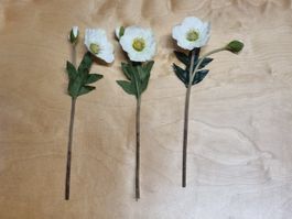 Deko-Blumen weiss 3x