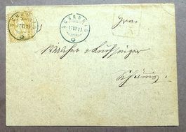 37 Blauer Vollstempel Schännis seltener Bahnavis
