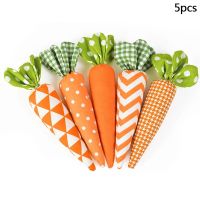 ✅ NEU 5er Set Deko-Karotten aus Stoff –Farbenfrohe Osterdeko
