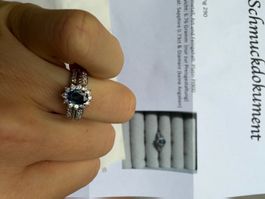 Ring Platin Saphir Diamant 6.76g gebraucht guter Zustand