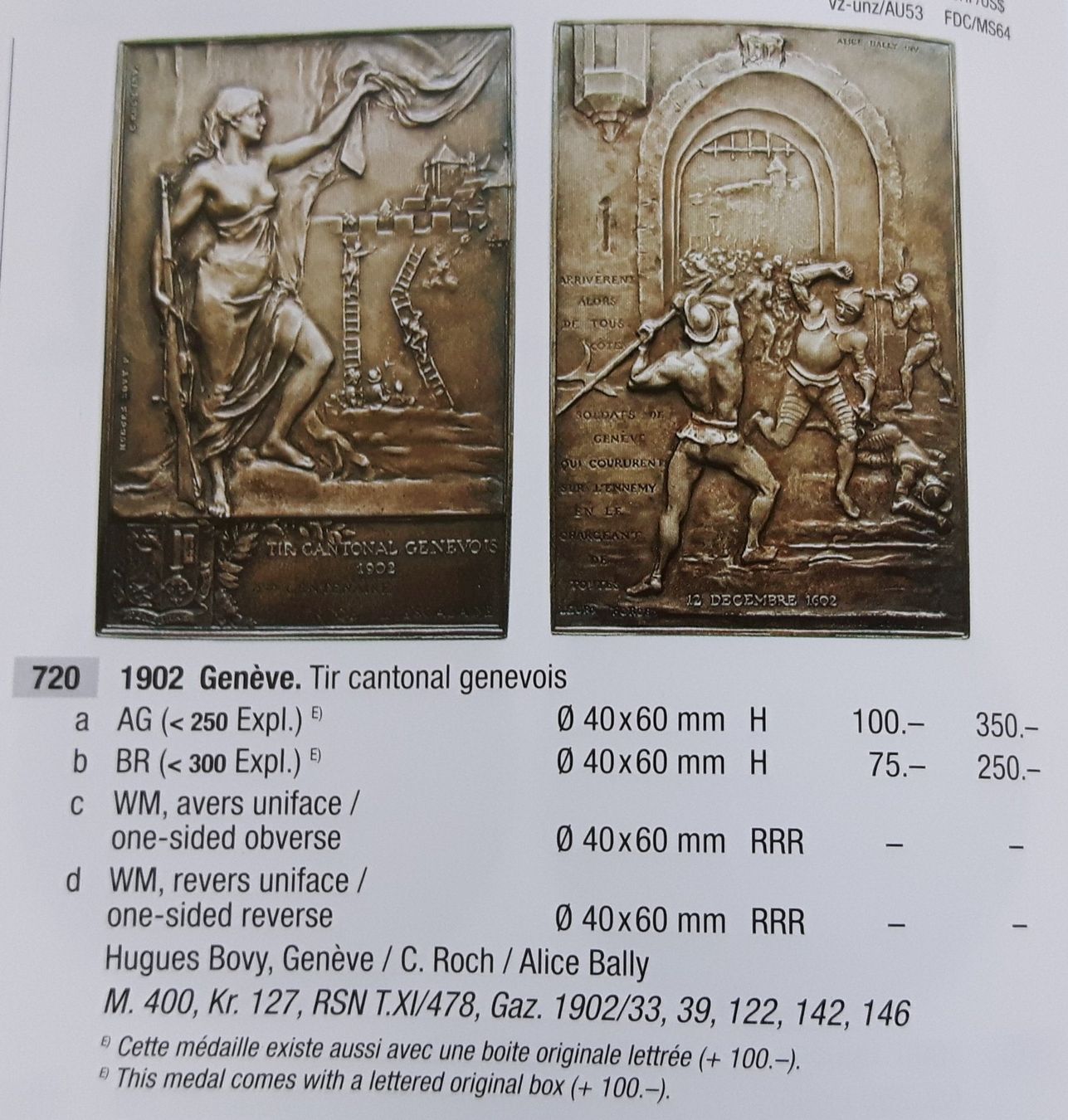 Medaillen: TIR CANTONAL GENEVOIS 1902 – Gebraucht aus Zürich von brinkosos 2