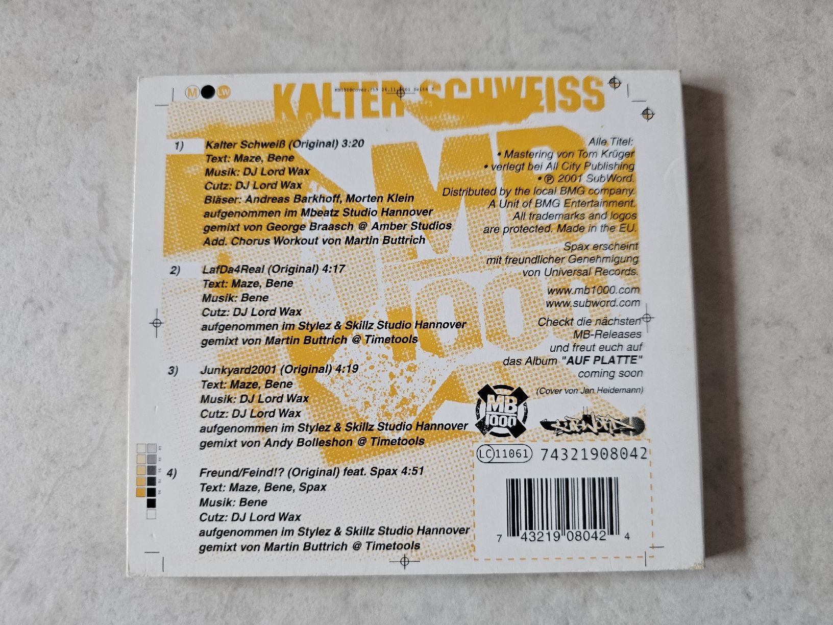 CD: MB 1000: Kalter Schweiss – Usato da Schneisingen venduto da backstore24 1