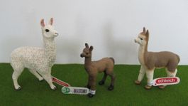 Schleich Lama, Lama Fohlen und Alpaka, neuwertiger Zustand