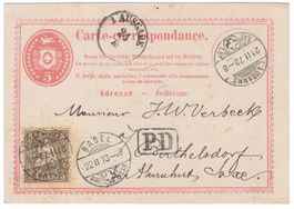 1. Postkarte von LAUSANNE nach BERTHELSDORF - vor UPU