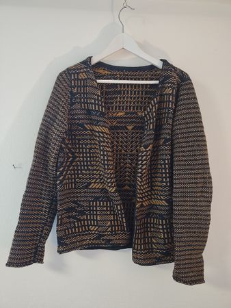 Strickjacke H&M Damen Grösse M Muster schwarz gold neuwertig