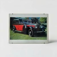 Oldtimer-Bild im Glasrahmen – Luxuslimousine rot/schwarz