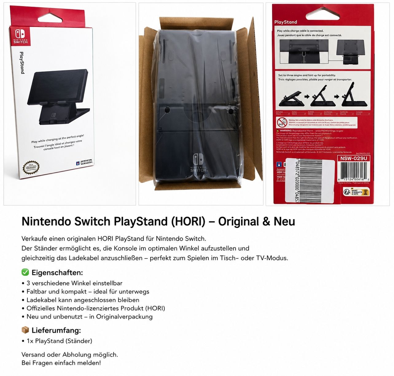Nintendo Consoles: Nintendo Switch PlayStand HORI  originalverpackt – D'occasion à Ehrendingen par lax21
