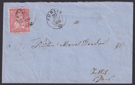1869, Brief von KÜBLIS via Chur nach ZILLIS GR