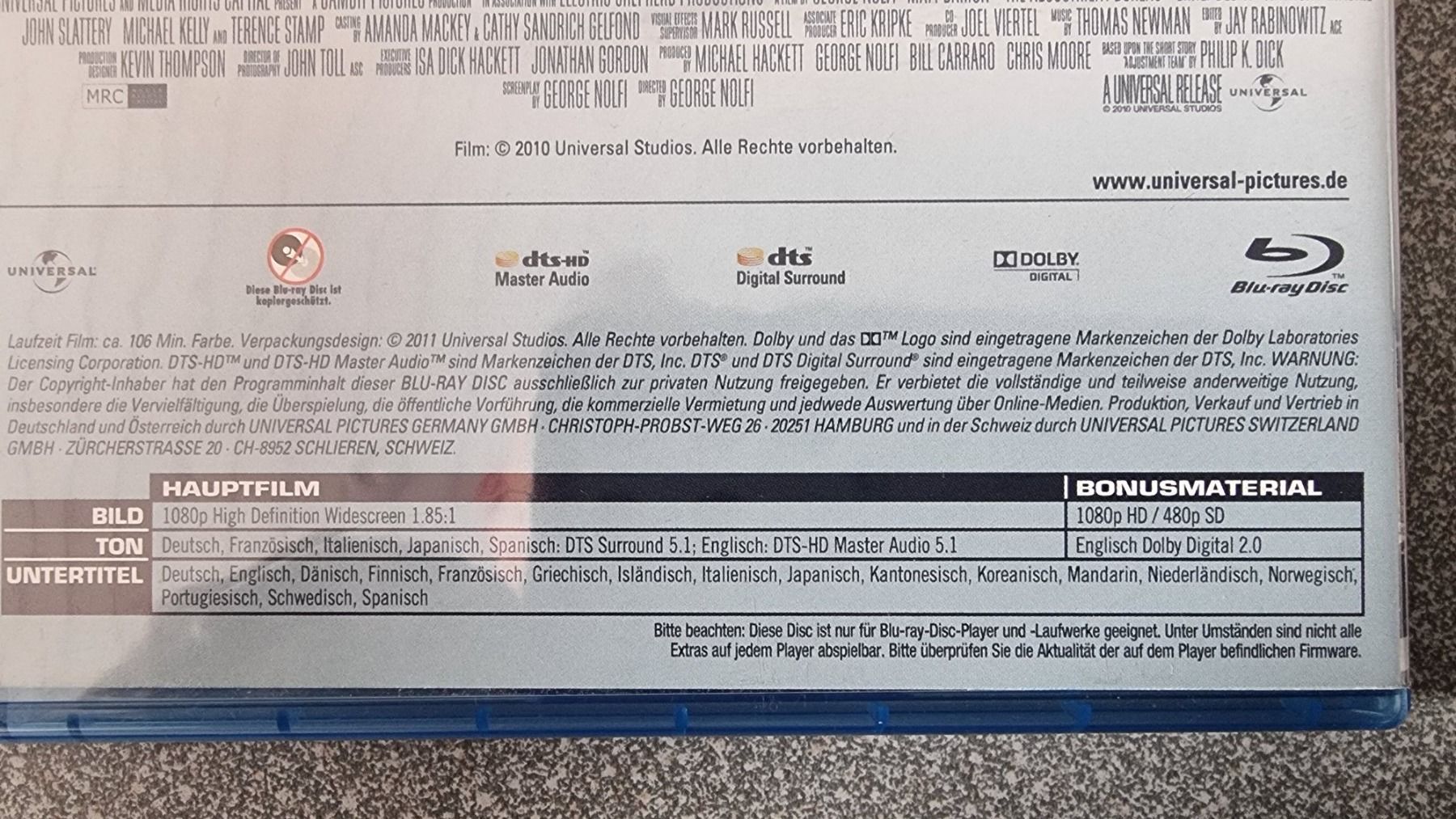 Tutti i DVDs: Blu Ray - Der Plan / Matt Damon – Usato da Oetwil am See venduto da fineli2 1