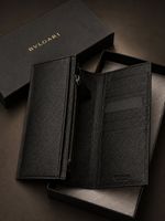 Bvlgari grand portefeuille neuf coffret cuir noir