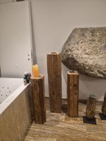 Kerzenständer aus Altholz Balken 3 Stück gebraucht