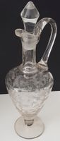 Antike Karaffe graviert Glas