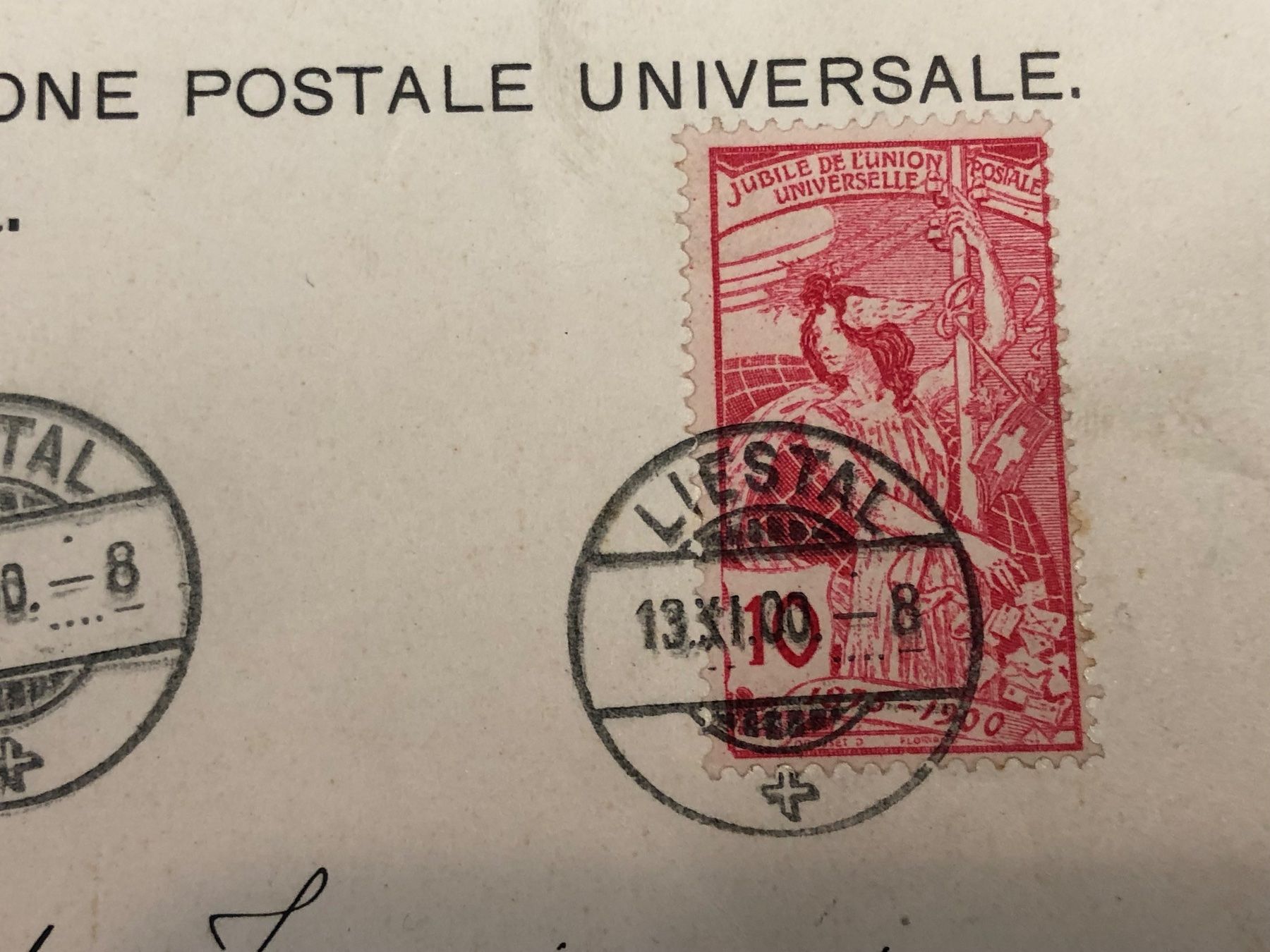 Cartoline postali: Riesengrosse LITHO aus LIESTAL 1900 mit UPU !!! – Usato da Lufingen venduto da philatelieshop 3