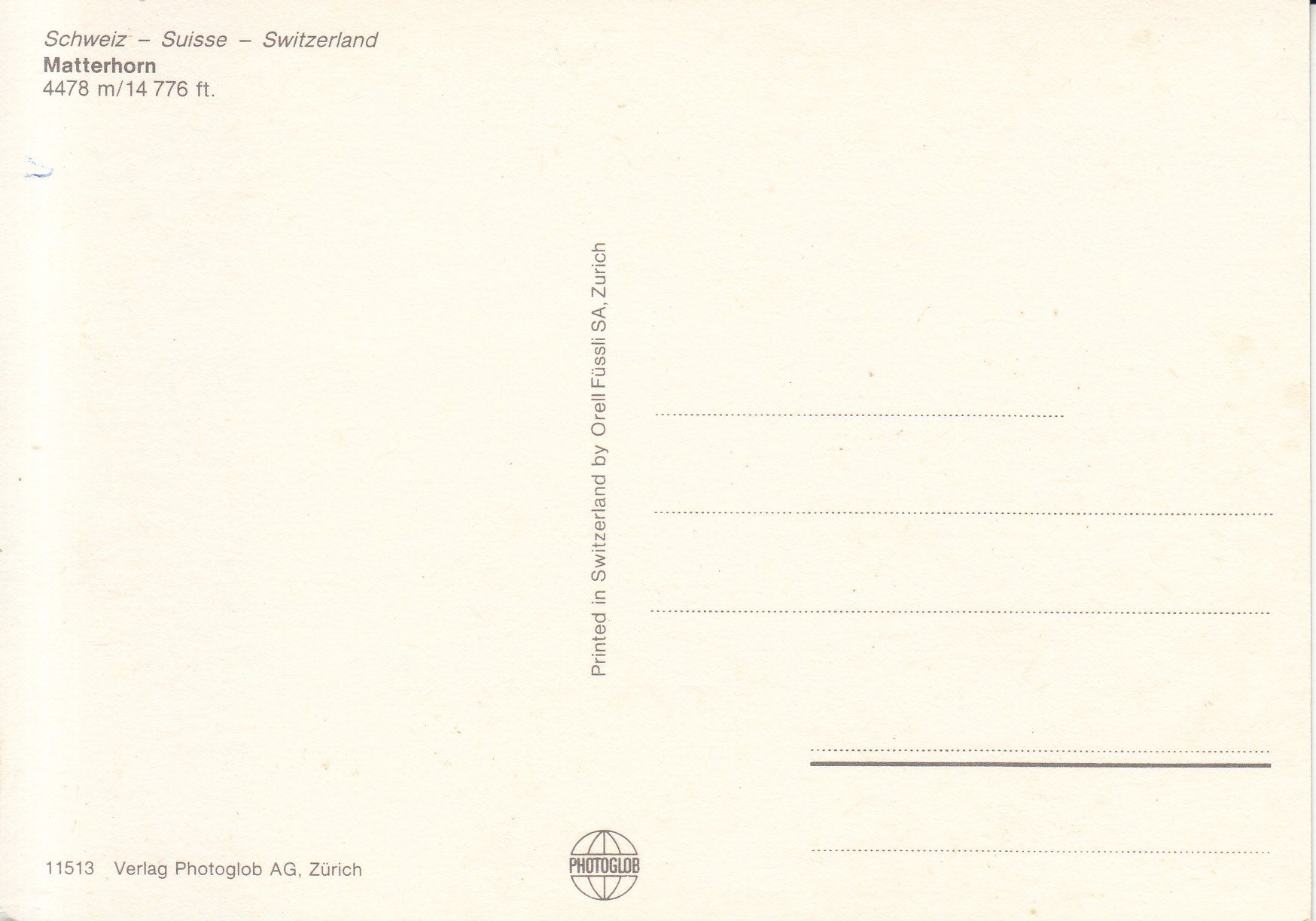 Cartoline postali: Matterhorn ca. 1970 – Usato da Bürglen TG venduto da StampGraf 1