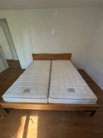 Doppelbett "Holz Werk" Massivholz Wildeiche inkl. Matratzen