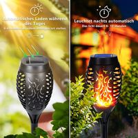 16x Solar Fackeln mit Flammeneffekt für Garten