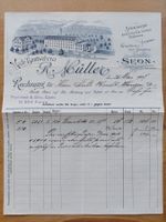 Antike Rechnung Briefkopf Lithographie R. Müller Seon 1907