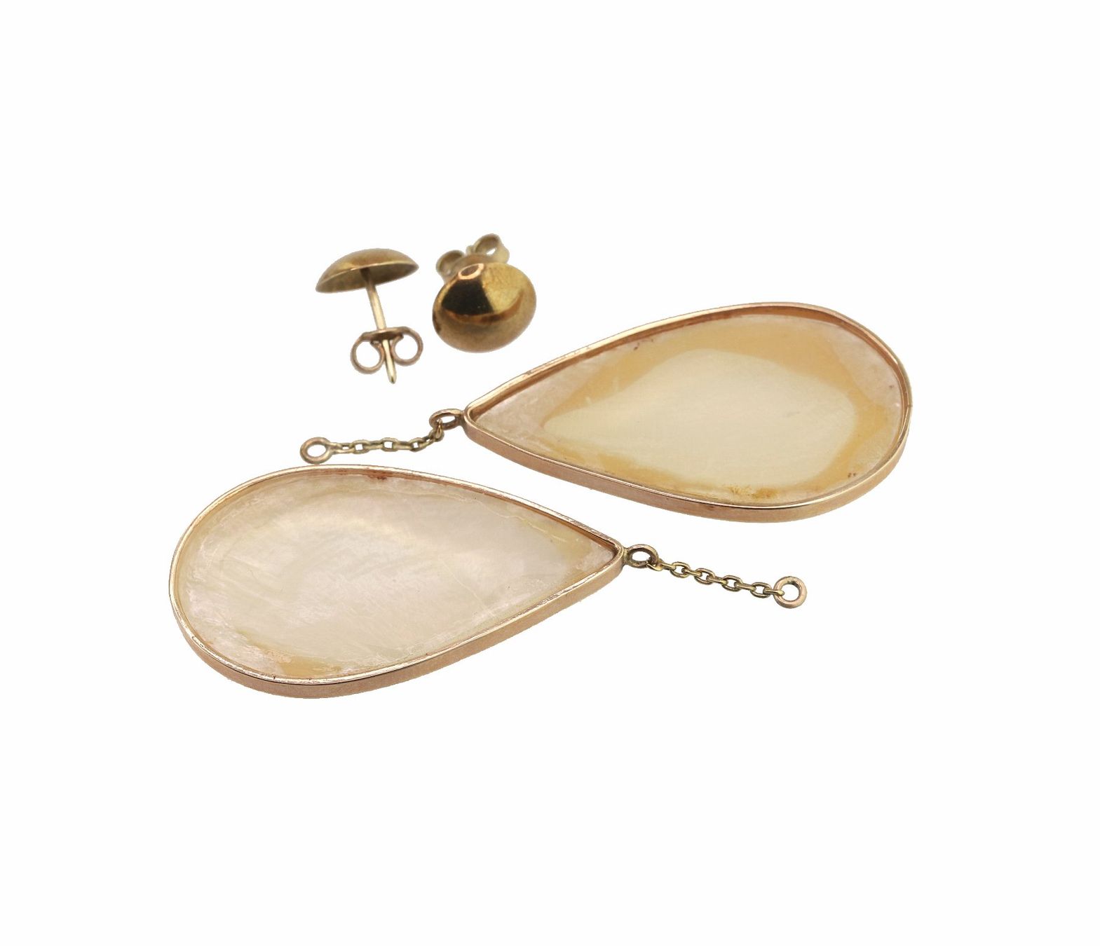 Orecchini pendenti & Orecchini a lobo: Ein Paar Perlmutt-Ohrringe – Usato da Zürich venduto da Vintage-Jewellery 3