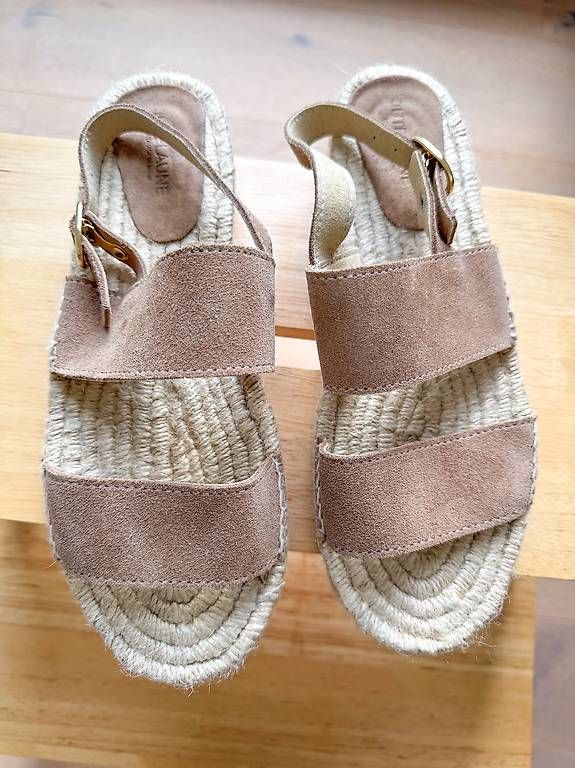 Damenschuhe: JUTELAUNE Sandalen handcrafted taupe Gr. 40 – Gebraucht aus Biberstein von evolution89