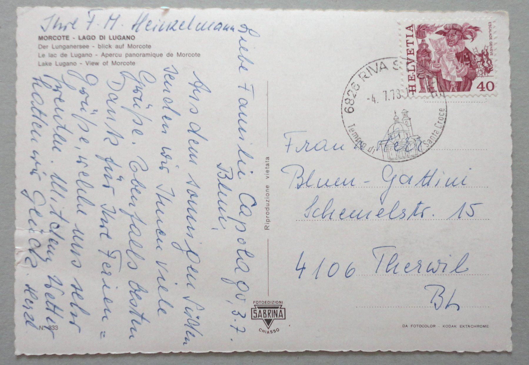 Cartoline postali: Morcote - Lago di Lugano – Difettoso da Fétigny venduto da Billy2miny 1