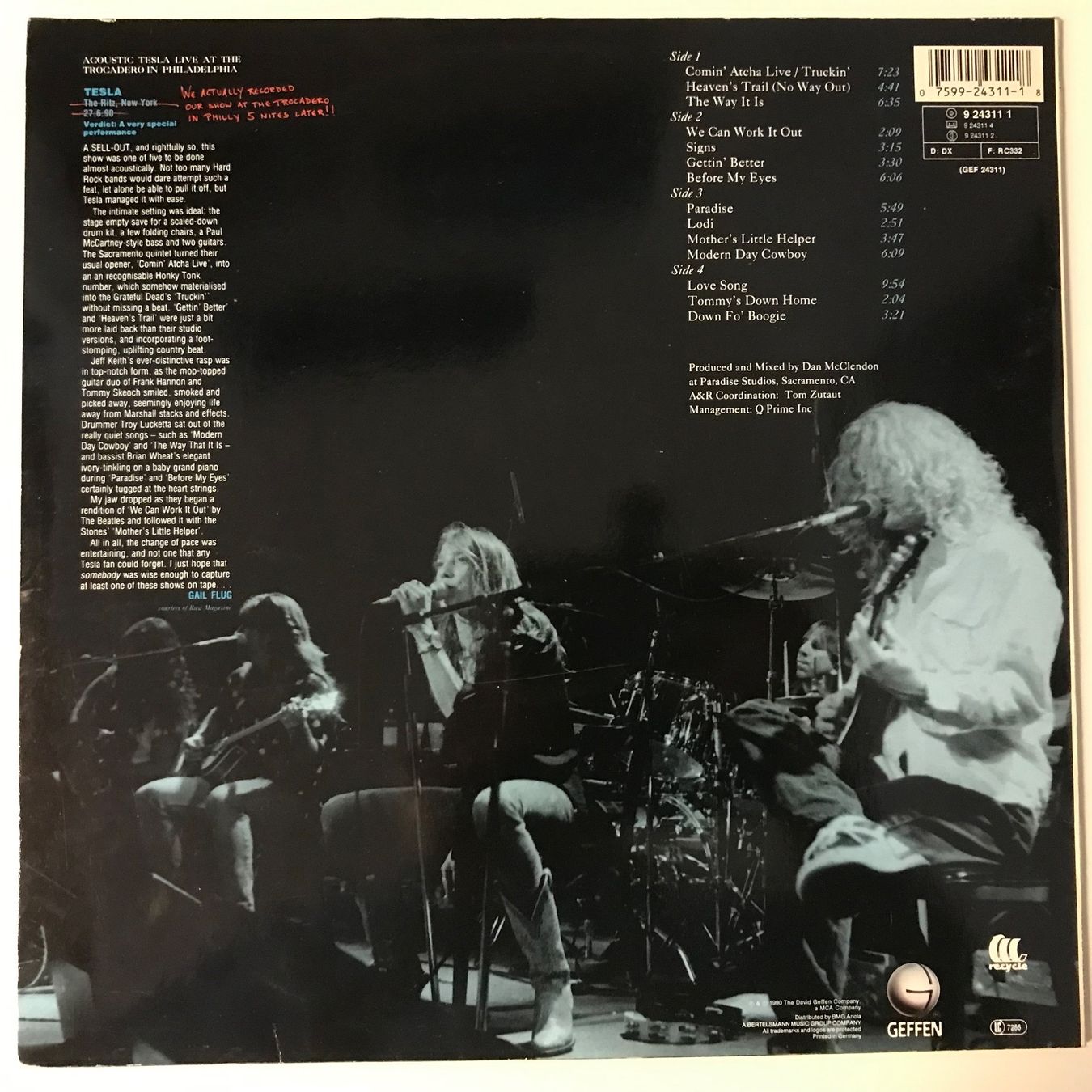 Dischi in vinile: Tesla - Five Man Acoustical Jam – Usato da Aesch BL venduto da BlueMusicRecords 1