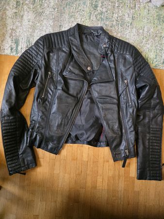 Damen Echtlederjacke Cigno Nero schwarz Grösse 36