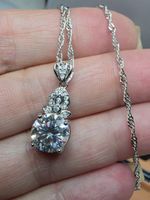 Collier argent avec diamant de moissanite de 3 ct certifié