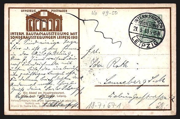 Cancelleria postale: Leipzig, Internationale Baufachausstellu – Usato da Berlin venduto da bartko-reher 1