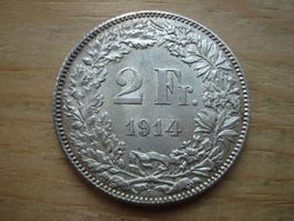 (B) 2 Franken 1914 UNZ-