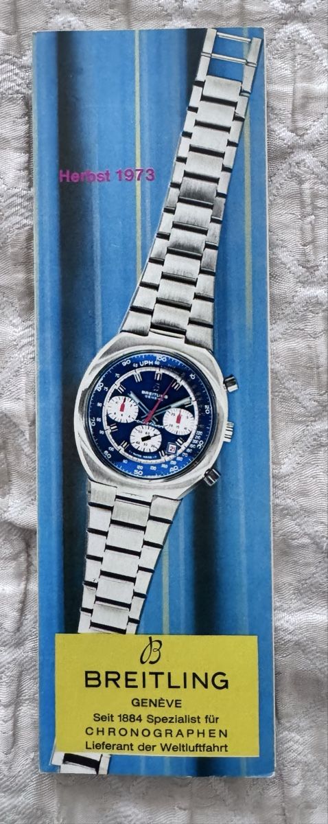 Breitling Documenti: Breitling Chronograph Watch Brochure - Autumn 1973 – Usato da Zürich venduto da 613_g8jy 1