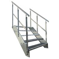Stahltreppe 5 Stufen+Geländer 80x95cm