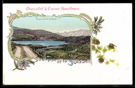 Lithographie St. Gotthard, Hospice, Chocolat & Cacao Maestra