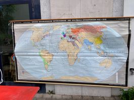 Grosse alte Schulkarten Geographische Entdeckungen Kolonien
