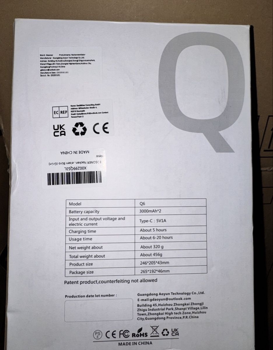 Ventilateurs: Q6 Rechargeable Neck Fan neu – Neuf avec emballage d'origine à Flamatt par ard_9ctk 2