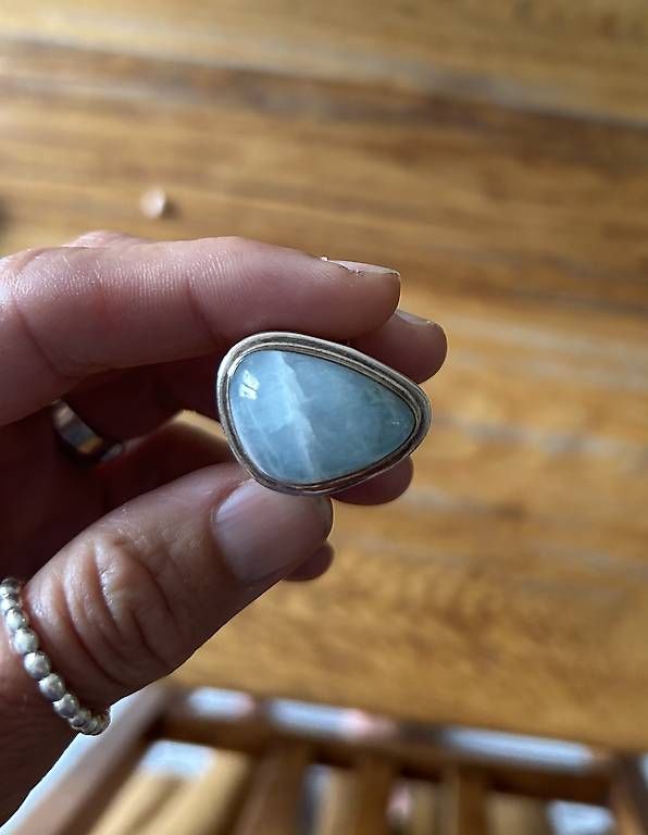 Anelli: silberring mit aquamarin gr. 57 – Usato da flims dorf venduto da schmetterling61281 1