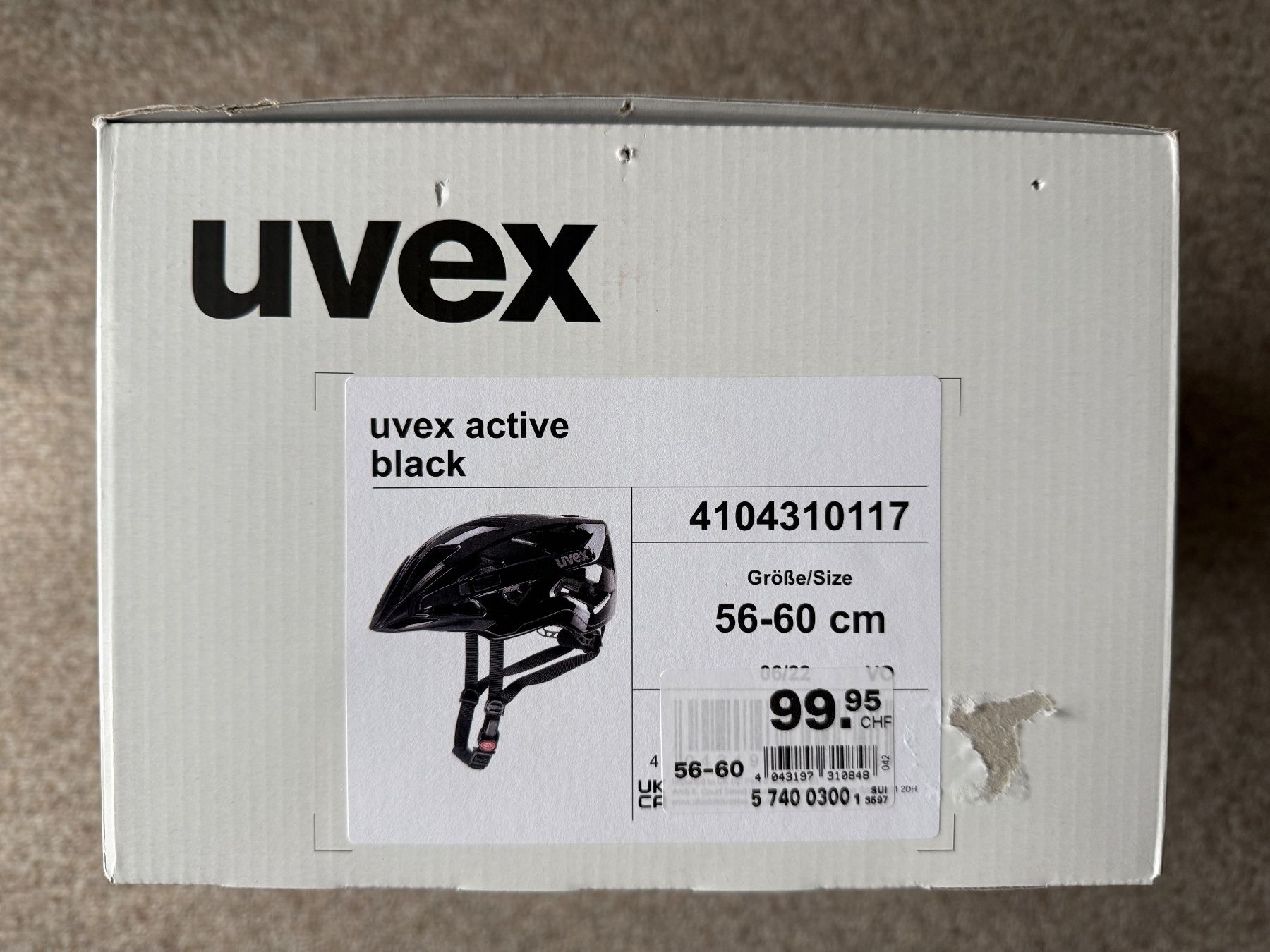 Uvex Helme: Neuer UVEX active Velohelm, 56-60cm, schwarz – Neu und originalverpackt aus Thun von dane_pao 1