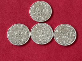 1/2 Fr. 3 x1909, 1x1910 vorzüglich