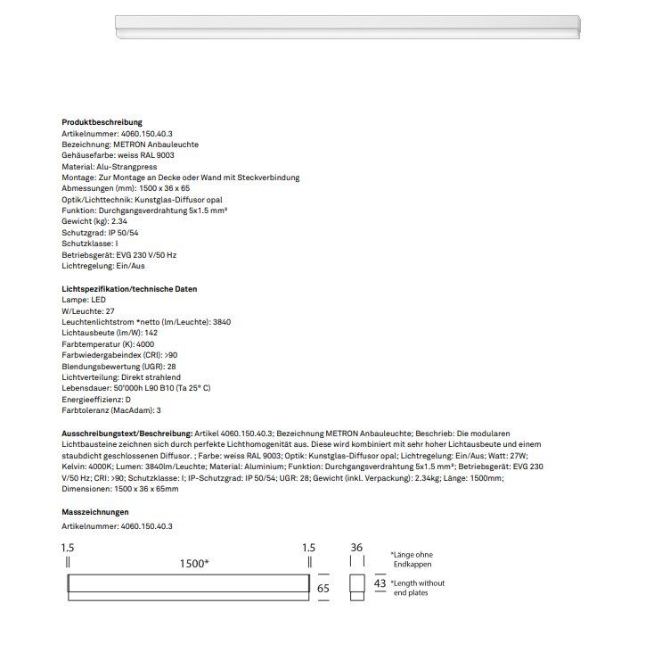 Ribag Lampade: 4 Stück LED Leuchte RIBAG 203V 4000K – Nuovo (secondo la descrizione) da Aesch BL venduto da SW.Klus 6