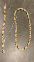 Set collana e bracciale con pietre colorate e strass