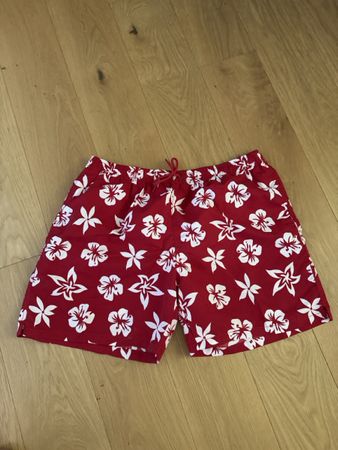 Badehose NPT Caballeros Gr. XXL rot-weiss Blumenmuster Somme