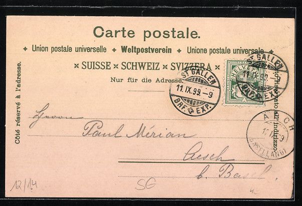 Cartes postales: Litho St. Gallen, Restaurant Falkenburg, – D'occasion à Berlin par bartko-reher 1