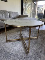 Couchtisch Marmoroptik Gold