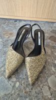 Zara Slingback Pumps Glitzer Gold Grösse 39 ungetragen